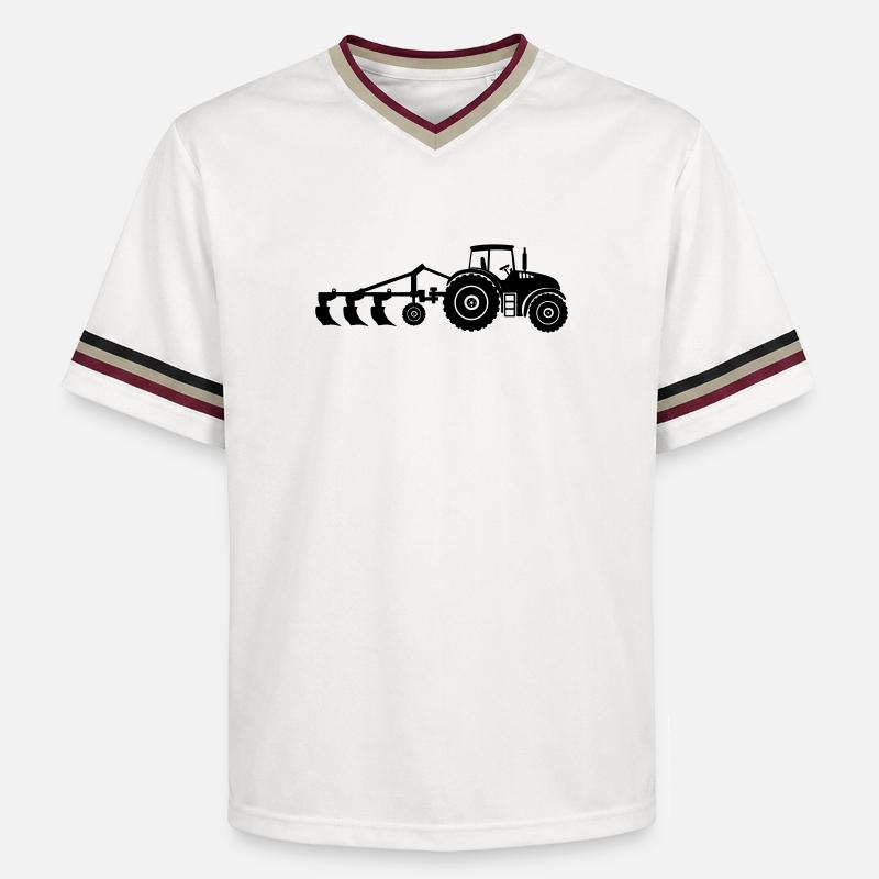 Acker-Traktor-Pflug - Unisex Football Style Mesh T-Shirt - Offwhite/Bordeaux