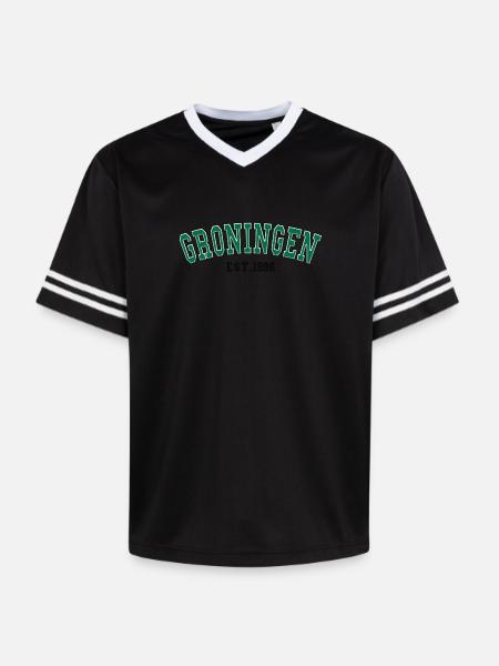 Groningen Est. 1996 - Unisex Football Style Mesh T-Shirt - offwhite/burgundy
