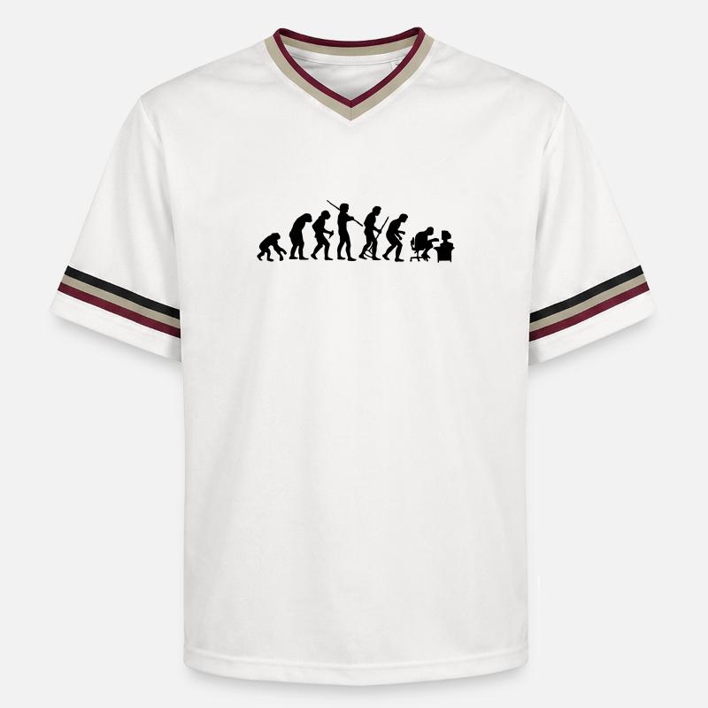 Évolution - Unisex Football Style Mesh T-Shirt - blanc cassé/bordeaux