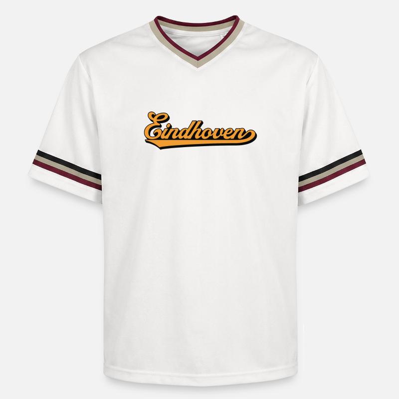Eindhoven Retro Script - T-shirt de foot unisexe en mesh - blanc cassé/bordeaux