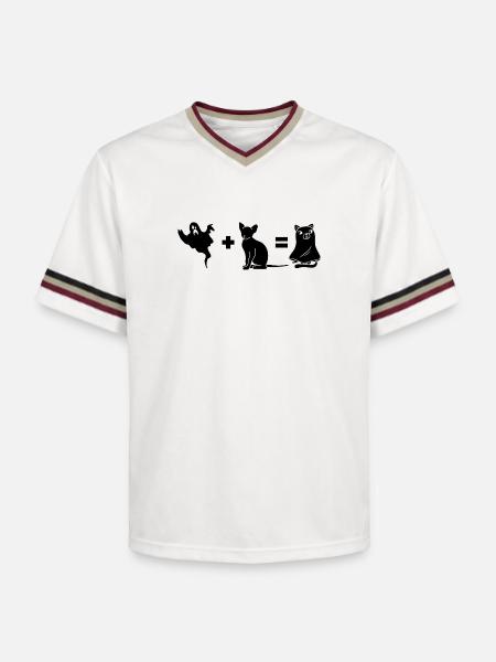 Funny Halloween Dog Ghost - Unisex Football Style Mesh T-Shirt - Offwhite/Bordeaux