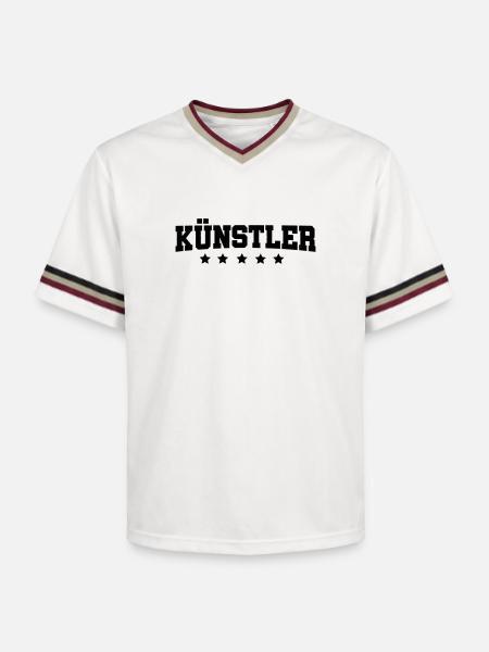 Kuenstler - Unisex Football Style Mesh T-Shirt - Offwhite/Bordeaux