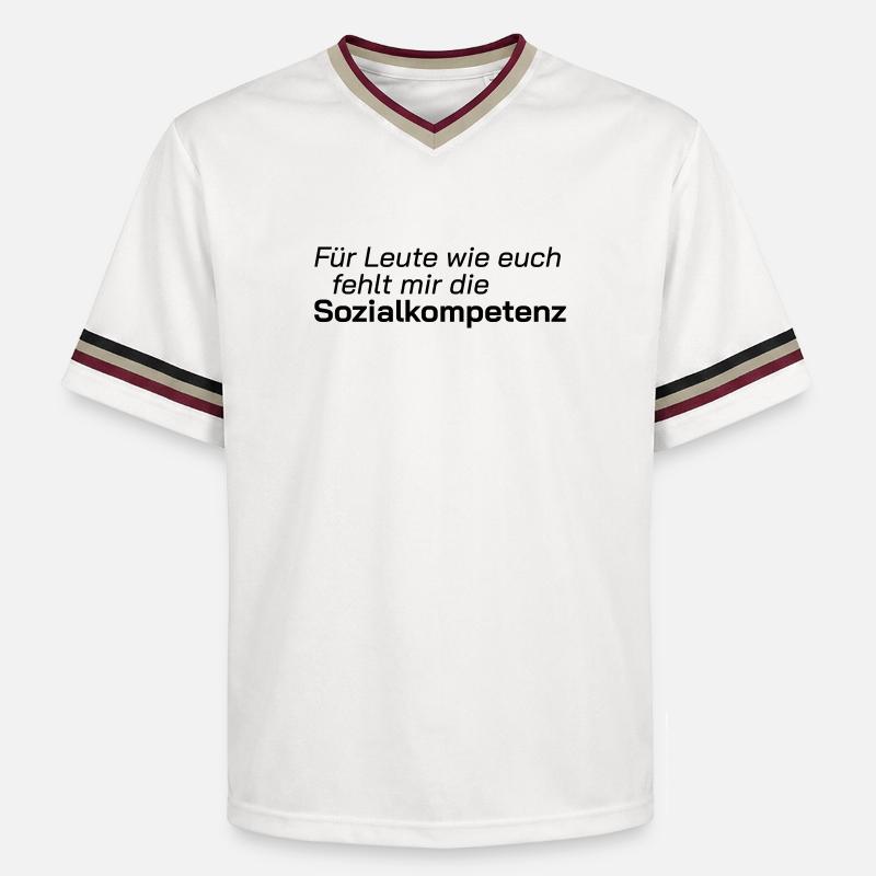 Sozialkompetenz - Unisex Football Style Mesh T-Shirt - Offwhite/Bordeaux