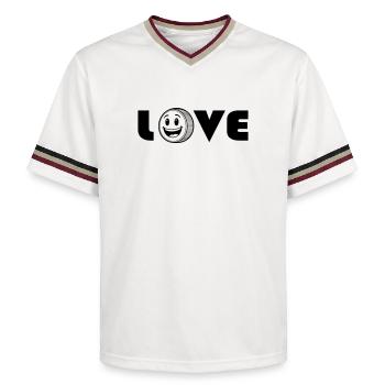 Liebe liebe - Unisex Football Style Mesh T-Shirt - Offwhite/Bordeaux - Vorne - AI Model Male 178 light (178cm) & AI Model Male 178 dark (178cm)