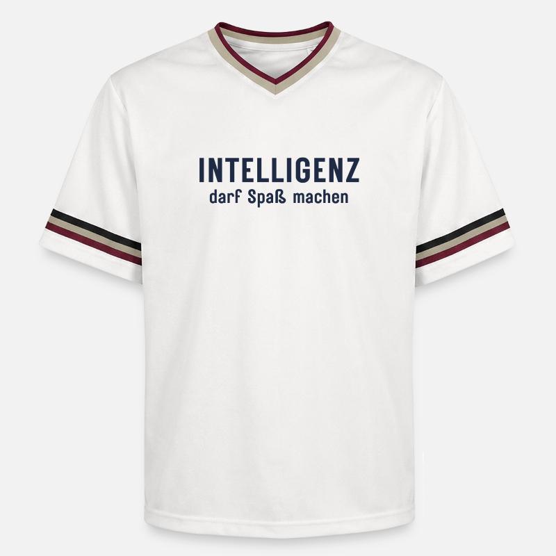 Intelligenz darf Spaß machen Statement Design - Unisex Football Style Mesh T-Shirt - Offwhite/Bordeaux