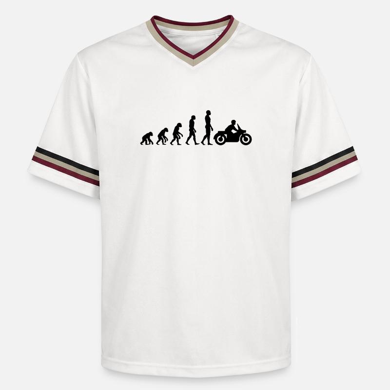 ÉVOLUTION : DE SINGE À MOTARD ! - Unisex Football Style Mesh T-Shirt - blanc cassé/bordeaux