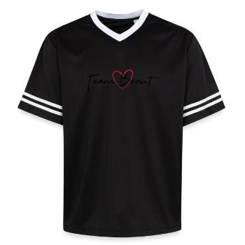 Équipe mariée coeur enterrement de vie de garçon - T-shirt de foot unisexe en mesh - blanc cassé/bordeaux - Devant - AI Model Male 178 light (178cm) & AI Model Male 178 dark (178cm)
