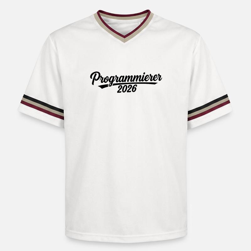 Programmierer 2026 – Coding Design - Unisex Football Style Mesh T-Shirt - Offwhite/Bordeaux