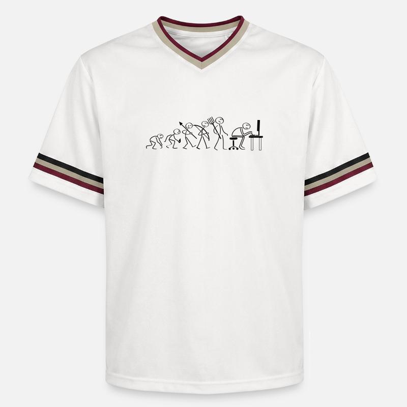 Evolution Computerarbeit - Unisex Football Style Mesh T-Shirt - Offwhite/Bordeaux