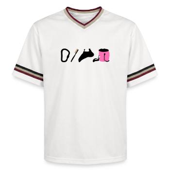 Climbing Logo Boulder Emblem Climbing Shoes Brush - Unisex Football Style Mesh T-Shirt - offwhite/burgundy - Front - AI Model Male 178 light (178cm) & AI Model Male 178 dark (178cm)