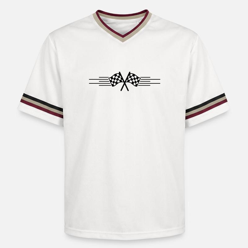 Course de drapeaux de course - T-shirt de foot unisexe en mesh - blanc cassé/bordeaux