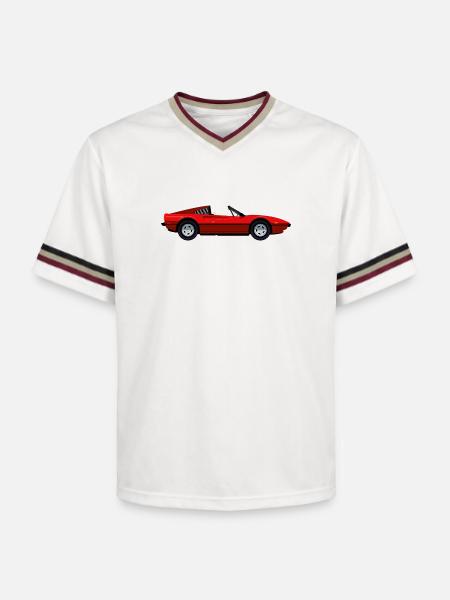 RED SPORTS CAR - Unisex Football Style Mesh T-Shirt - offwhite/burgundy