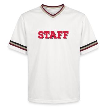 6254398 118120481 Staff - Unisex Football Style Mesh T-Shirt - Offwhite/Bordeaux - Vorne - AI Model Male 178 light (178cm) & AI Model Male 178 dark (178cm)