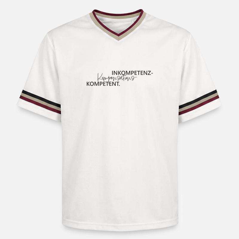 Inkompetenz Kompensations Kompetenz Wortspiel - Unisex Football Style Mesh T-Shirt - Offwhite/Bordeaux