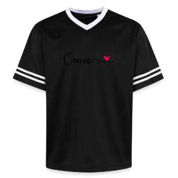 Oma - Unisex Football Style Mesh T-Shirt - Offwhite/Bordeaux - Vorne - AI Model Male 178 light (178cm) & AI Model Male 178 dark (178cm)