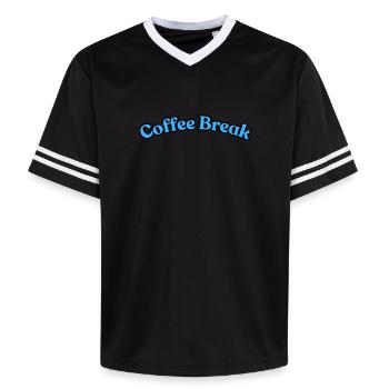 Coffee Break - Unisex Football Style Mesh T-Shirt - offwhite/burgundy - Front - AI Model Male 178 light (178cm) & AI Model Male 178 dark (178cm)