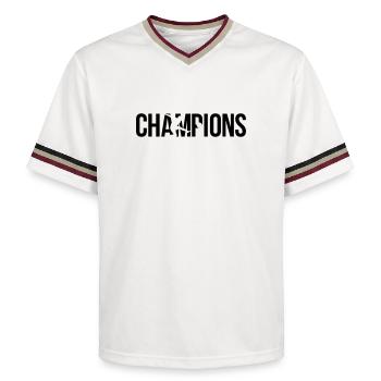 Meister - Unisex Football Style Mesh T-Shirt - Offwhite/Bordeaux - Vorne - AI Model Male 178 light (178cm) & AI Model Male 178 dark (178cm)