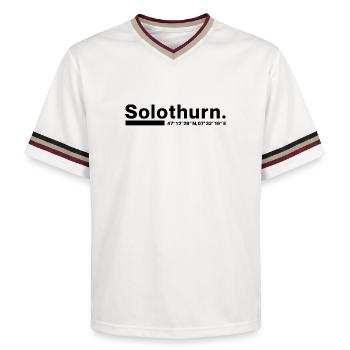 Solothurn Koordinaten Kanton Schweiz - Unisex Football Style Mesh T-Shirt - Offwhite/Bordeaux - Vorne - AI Model Male 178 light (178cm) & AI Model Male 178 dark (178cm)