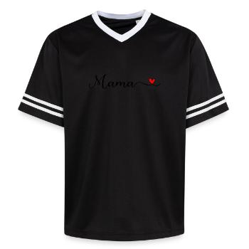 Mom - Unisex Football Style Mesh T-Shirt - offwhite/burgundy - Front - AI Model Male 178 light (178cm) & AI Model Male 178 dark (178cm)