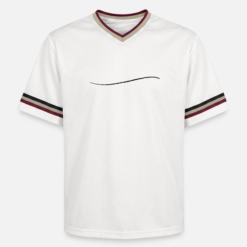 curved stroke modern creative underlined - Unisex Football Style Mesh T-Shirt - offwhite/burgundy