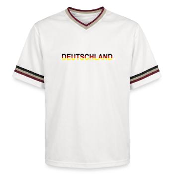Deutschland Design - Unisex Football Style Mesh T-Shirt - Offwhite/Bordeaux - Vorne - AI Model Male 178 light (178cm) & AI Model Male 178 dark (178cm)