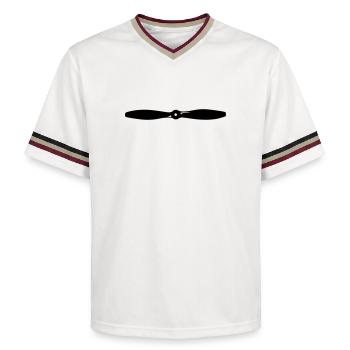 propeller - Unisex Football Style Mesh T-Shirt - offwhite/burgundy - Front - AI Model Male 178 light (178cm) & AI Model Male 178 dark (178cm)