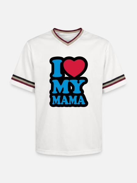 I love my mama - J'aime ma maman - T-shirt de foot unisexe en mesh - blanc cassé/bordeaux