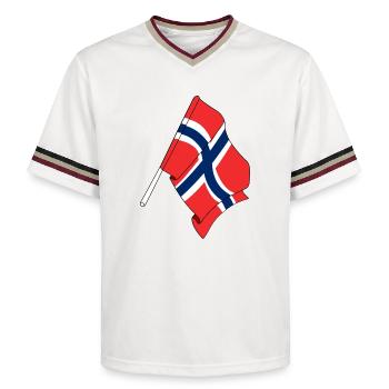 Drapeau Norvège - T-shirt de foot unisexe en mesh - blanc cassé/bordeaux - Devant - AI Model Male 178 light (178cm) & AI Model Male 178 dark (178cm)