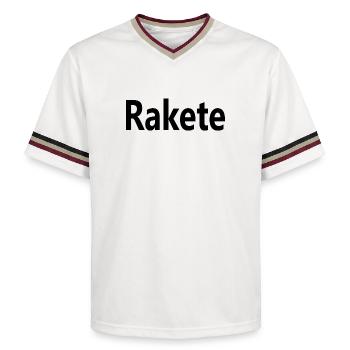 Rakete - Unisex Football Style Mesh T-Shirt - Offwhite/Bordeaux - Vorne - AI Model Male 178 light (178cm) & AI Model Male 178 dark (178cm)