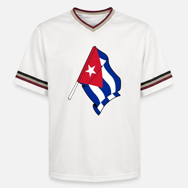 Drapeau de Cuba - T-shirt de foot unisexe en mesh - blanc cassé/bordeaux