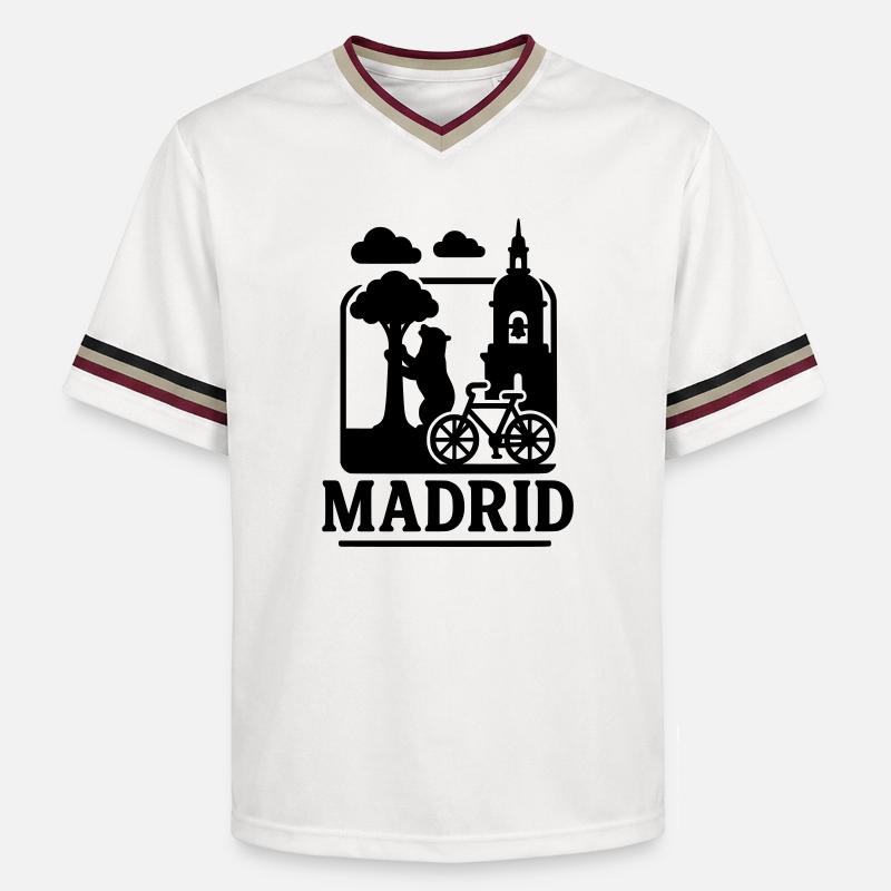 Monuments de Madrid - T-shirt de foot unisexe en mesh - blanc cassé/bordeaux