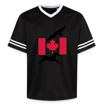 Liberté au Canada Don du Canada - T-shirt de foot unisexe en mesh - blanc cassé/bordeaux - Devant - AI Model Male 178 light (178cm) & AI Model Male 178 dark (178cm)