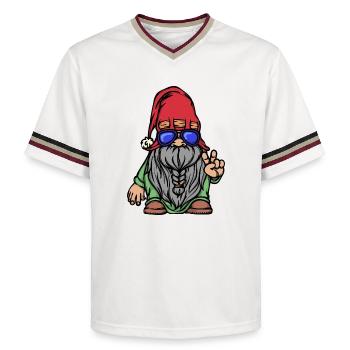 Beard Full Beard Facial Hair Beard Hairstyle - Unisex Football Style Mesh T-Shirt - offwhite/burgundy - Front - AI Model Male 178 light (178cm) & AI Model Male 178 dark (178cm)