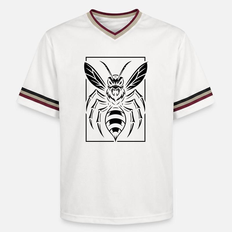 Guêpe stylisée - T-shirt de foot unisexe en mesh - blanc cassé/bordeaux