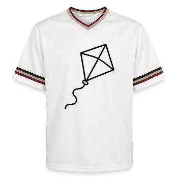 Kite - Unisex Football Style Mesh T-Shirt - offwhite/burgundy - Front - AI Model Male 178 light (178cm) & AI Model Male 178 dark (178cm)