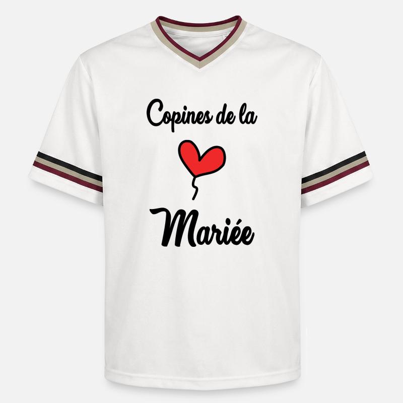 COPINES DE LA MARIEE - T-shirt de foot unisexe en mesh - blanc cassé/bordeaux