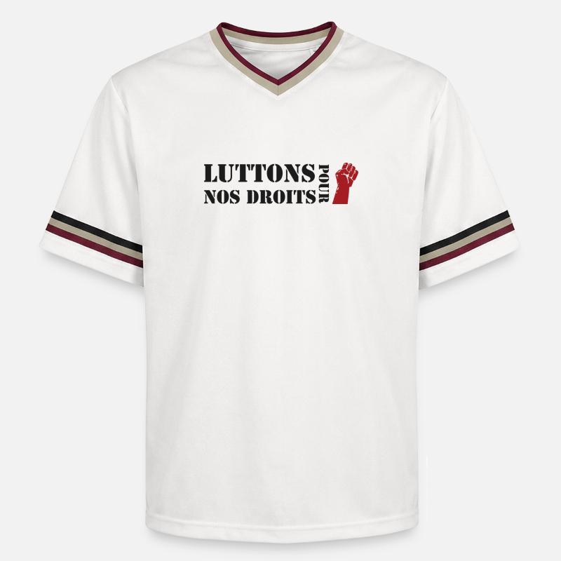 Luttons pour nos Droits ! - T-shirt de foot unisexe en mesh - blanc cassé/bordeaux