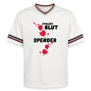 Stolzer Blutspender Blut Spende Geschenk Medizin - Unisex Football Style Mesh T-Shirt - Offwhite/Bordeaux - Vorne - AI Model Male 178 light (178cm) & AI Model Male 178 dark (178cm)