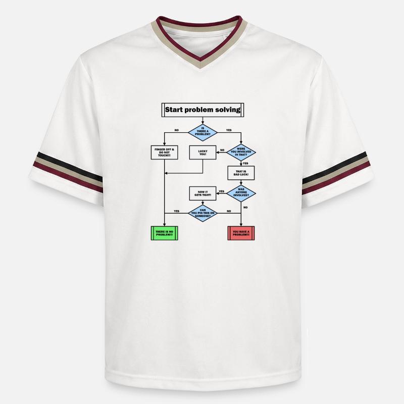 Problem solving! - Unisex Football Style Mesh T-Shirt - offwhite/burgundy