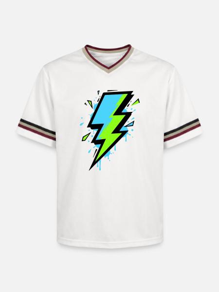 Ray of Modern Electricity - Unisex Football Style Mesh T-Shirt - offwhite/burgundy
