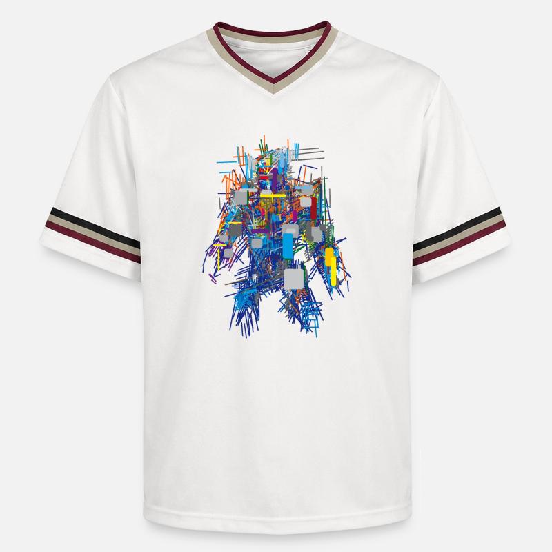 Cyber Android Résumé - T-shirt de foot unisexe en mesh - blanc cassé/bordeaux