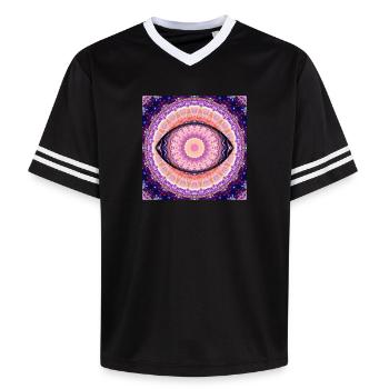 Eye of Truth - Unisex Football Style Mesh T-Shirt - offwhite/burgundy - Front - AI Model Male 178 light (178cm) & AI Model Male 178 dark (178cm)