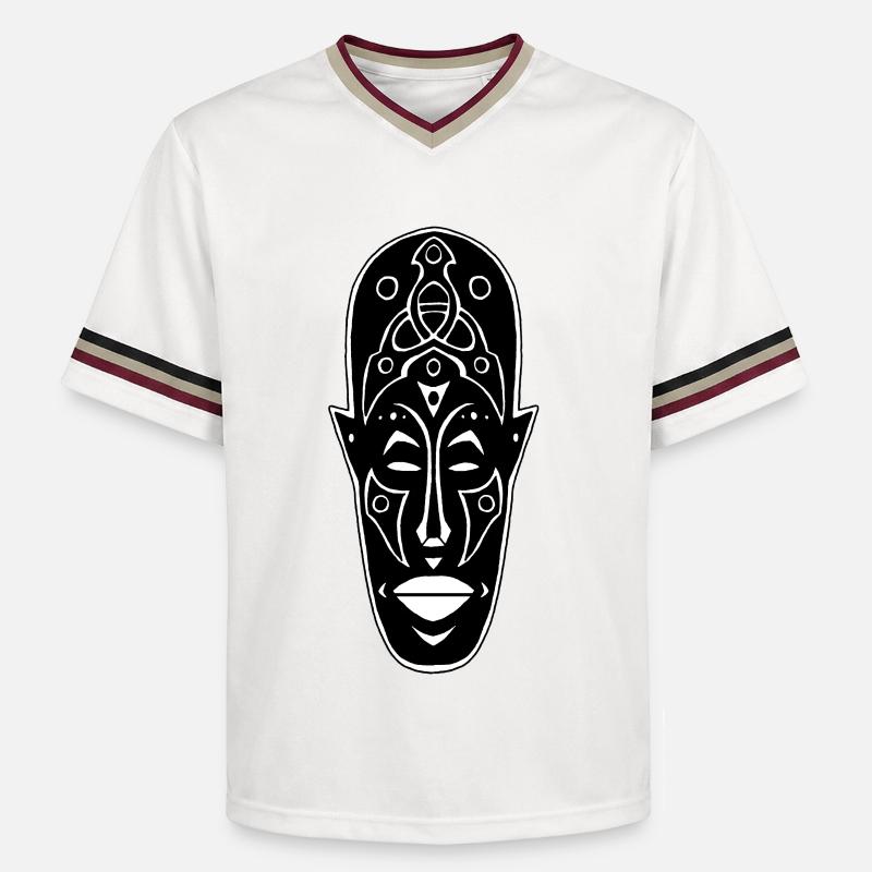 Masque africain étrange - T-shirt de foot unisexe en mesh - blanc cassé/bordeaux