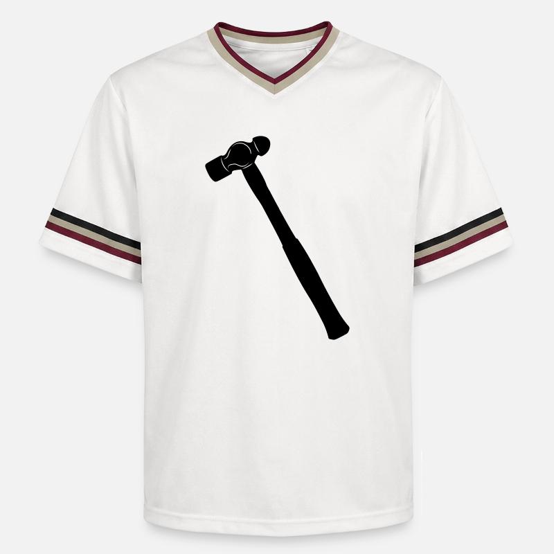Kugelhammer oder Dellhammer Schattenbild - Unisex Football Style Mesh T-Shirt - Offwhite/Bordeaux