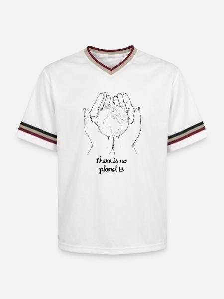 There is no planet b - Unisex Football Style Mesh T-Shirt - Offwhite/Bordeaux