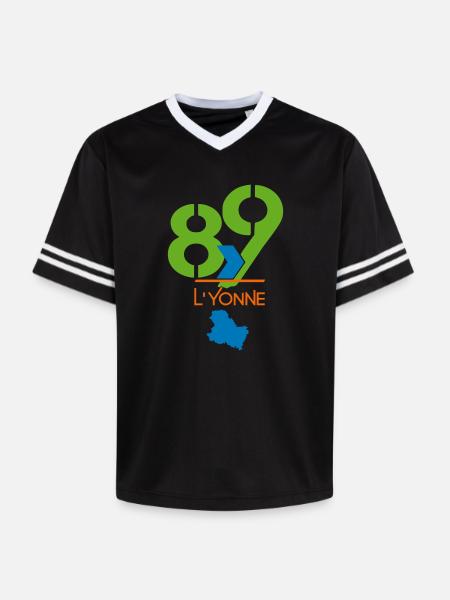 Logo 89 L'Yonne - Unisex Football Style Mesh T-Shirt - Offwhite/Bordeaux