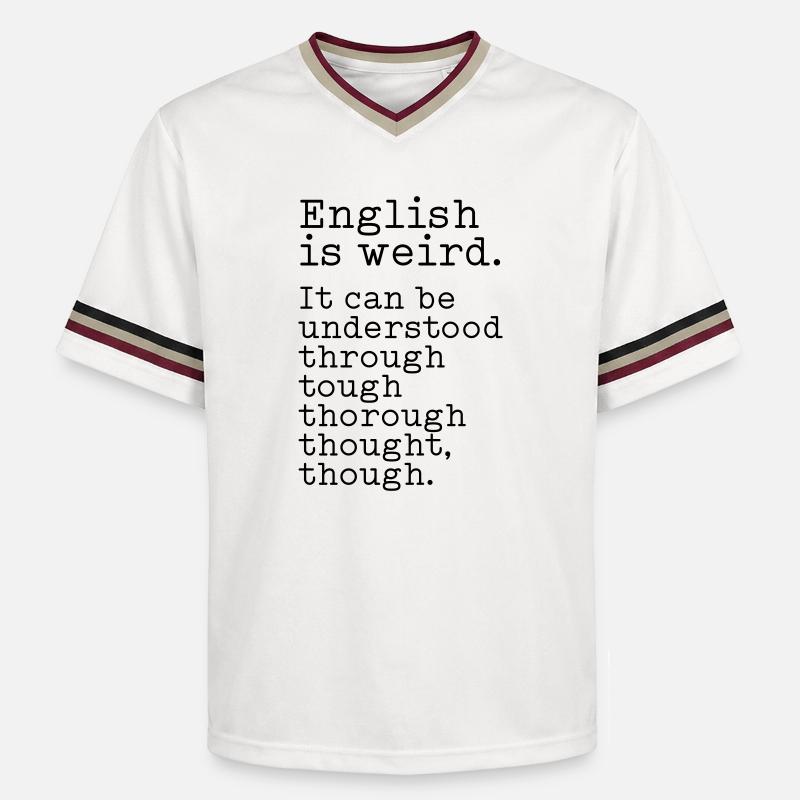 L’anglais, c’est bizarre - Unisex Football Style Mesh T-Shirt - blanc cassé/bordeaux
