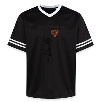 Little Sweetheart – Sweet Heart Balloon Motif - Unisex Football Style Mesh T-Shirt - offwhite/burgundy - Front - AI Model Male 178 light (178cm) & AI Model Male 178 dark (178cm)