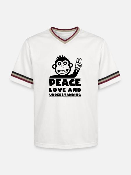 Peace love and understanding - Unisex Football Style Mesh T-Shirt - offwhite/burgundy