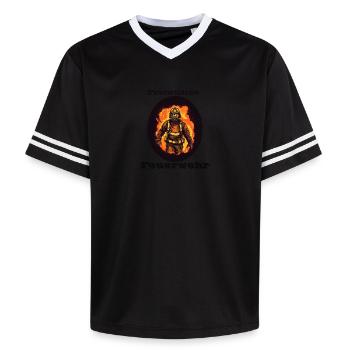 Freiwillige Feuerwehr - Unisex Football Style Mesh T-Shirt - Offwhite/Bordeaux - Vorne - AI Model Male 178 light (178cm) & AI Model Male 178 dark (178cm)